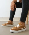 Shoecide Sb0351 Boa Bağcıklı Deri Tozu Günlük Taba Renk Spor Ayakkabı