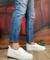 Shoecide Sb0353 Bağcıksız Kapitone Beyaz Günlük Erkek Ayakkabı