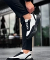 Shoecide Sb0354 Günlük  Bağcıklı Erkek  Beyaz Parçalı Siyah  Yüksek Taban Spor Ayakkabı