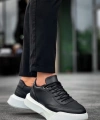 Shoecide Sb0354 Günlük  Bağcıklı Erkek Yüksek Taban Siyah Spor Ayakkabı