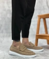 Shoecide Sb0355 Bağcıksız Keten Hardal Klasik Corcik Erkek Ayakkabı