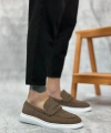 Shoecide Sb0355 Bağcıksız Keten Kahverengi Klasik Corcik Erkek Ayakkabı