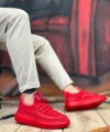Shoecide Sb0375 Özel Örme Triko Tarz Kırmızı Renk Spor Ayakkabı