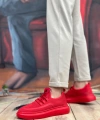 Shoecide Sb0375 Özel Örme Triko Tarz Kırmızı Renk Spor Ayakkabı