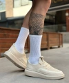 Shoecide Sb0375 Özel Örme Triko Tarz Krem Renk Spor Ayakkabı
