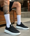 Shoecide Sb0375 Özel Örme Triko Tarz Siyah Renk Spor Ayakkabı
