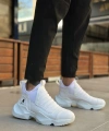 Shoecide Sb0401 Bağcıksız Rahat Kalın Taban Beyaz Erkek Spor Yarım Bilek Bot