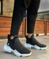 Shoecide Sb0401 Bağcıksız Rahat Yüksek Taban Siyah Erkek Spor Yarım Bilek Bot