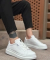 Shoecide Sb0423 Boa Kalın Yüksek Taban Beyaz Bağcıklı Spor Erkek Ayakkabı