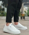 Shoecide Sb0423 Boa Kalın Yüksek Taban Beyaz Bağcıklı Spor Erkek Ayakkabı