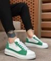 Shoecide Sb0423 Boa Kalın Yüksek Taban Beyaz Yeşil Bağcıklı Spor Erkek Ayakkabı