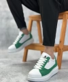 Shoecide Sb0423 Boa Kalın Yüksek Taban Beyaz Yeşil Bağcıklı Spor Erkek Ayakkabı