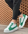 Shoecide Sb0423 Boa Kalın Yüksek Taban Beyaz Yeşil Bağcıklı Spor Erkek Ayakkabı