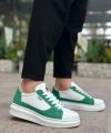 Shoecide Sb0423 Boa Kalın Yüksek Taban Beyaz Yeşil Bağcıklı Spor Erkek Ayakkabı