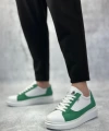 Shoecide Sb0423 Boa Kalın Yüksek Taban Beyaz Yeşil Bağcıklı Spor Erkek Ayakkabı
