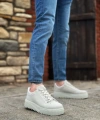Shoecide Sb0505 Çengel Bağcıklı Gri Renk Yüksek Tabanlı Günlük Ayakkabı