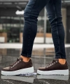 Shoecide Sb0505 Çengel Bağcıklı Kahverengi Beyaz Tabanlı Günlük Ayakkabı