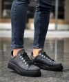 Shoecide Sb0505 Çengel Bağcıklı Siyah Tabanlı Günlük Ayakkabı