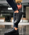 Shoecide Sb0505 Çengel Bağcıklı Siyah Tabanlı Günlük Ayakkabı
