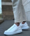 Shoecide Sb0547 Boa Kalın Yüksek Taban Beyaz Bağcıklı Spor Erkek Ayakkabı