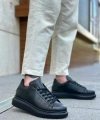 Shoecide Sb0547 Boa Kalın Yüksek Taban Siyah Bağcıklı Spor Erkek Ayakkabı