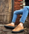 Shoecide Sb0547 Boa Kalın Yüksek Taban Taba Siyah Süet Bağcıklı Spor Erkek Ayakkabı