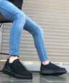 Shoecide Sb0548 Boa Kalın Yan Desenli Yüksek Siyah Taban Siyah Bağcıklı Spor Erkek Ayakkabı