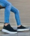 Shoecide Sb0548 Boa Kalın Yüksek Taban Siyah Bağcıklı Spor Erkek Ayakkabı
