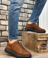Shoecide Sb0548 Boa Kalın Yüksek Taban Taba Siyah Bağcıklı Spor Erkek Ayakkabı