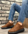 Shoecide Sb0548 Boa Kalın Yüksek Taban Taba Siyah Bağcıklı Spor Erkek Ayakkabı