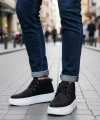 Shoecide Sb0550 İçi Kürklü Bağcıklı Siyah Erkek Tarz Spor Bot