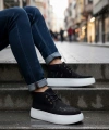 Shoecide Sb0550 İçi Kürklü Bağcıklı Siyah Erkek Tarz Spor Bot