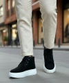 Shoecide Sb0550 İçi Kürklü Bağcıklı Siyah Erkek Tarz Spor Bot