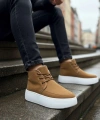 Shoecide Sb0550 İçi Kürklü Bağcıklı Taba Erkek Tarz Spor Bot