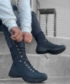 Shoecide Sb0605 Bağcıklı Siyah Nubuk Askeri Postal Bot