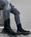 Shoecide Sb0605 Bağcıklı Siyah Süet Askeri Postal Bot