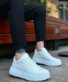Shoecide Sb0666 Boa Beyaz Yüksek Taban Erkek Günlük Ayakkabı