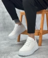 Shoecide Sb0666 Boa Beyaz Yüksek Taban Erkek Günlük Ayakkabı