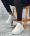 Shoecide Sb0666 Boa Beyaz Yüksek Taban Erkek Günlük Ayakkabı