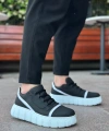 Shoecide Sb0666 Boa Siyah Beyaz Yüksek Taban Erkek Günlük Ayakkabı