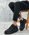 Shoecide Sb0666 Boa Siyah Yüksek Taban Erkek Günlük Ayakkabı