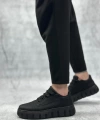Shoecide Sb0666 Boa Siyah Yüksek Taban Erkek Günlük Ayakkabı
