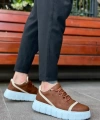 Shoecide Sb0666 Boa Taba Yüksek Taban Erkek Günlük Ayakkabı