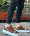 Shoecide Sb0666 Boa Taba Yüksek Taban Erkek Günlük Ayakkabı