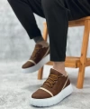 Shoecide Sb0666 Boa Taba Yüksek Taban Erkek Günlük Ayakkabı