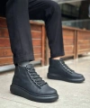 Shoecide Sb0713 Bağcıklı Yüksek Siyah Taban Erkek Tarz Spor Bot
