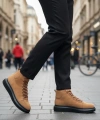 Shoecide Sb0713 Bağcıklı Yüksek Taba Süet Siyah Taban Erkek Tarz Spor Bot
