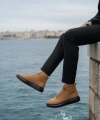 Shoecide Sb0713 Bağcıklı Yüksek Taba Süet Siyah Taban Erkek Tarz Spor Bot