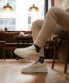 Shoecide Sb0801 Boa Beyaz Yüksek Taban Erkek Spor Ayakkabı