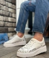 Shoecide Sb0801 Boa Yüksek Taban Gazete Desenli Erkek Spor Ayakkabı